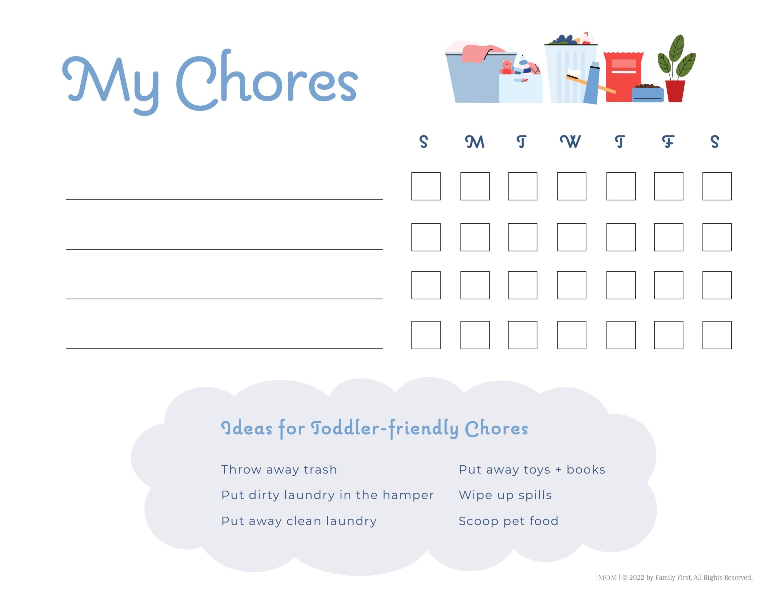 FREE Printable Chore Charts For Kids The Little Years