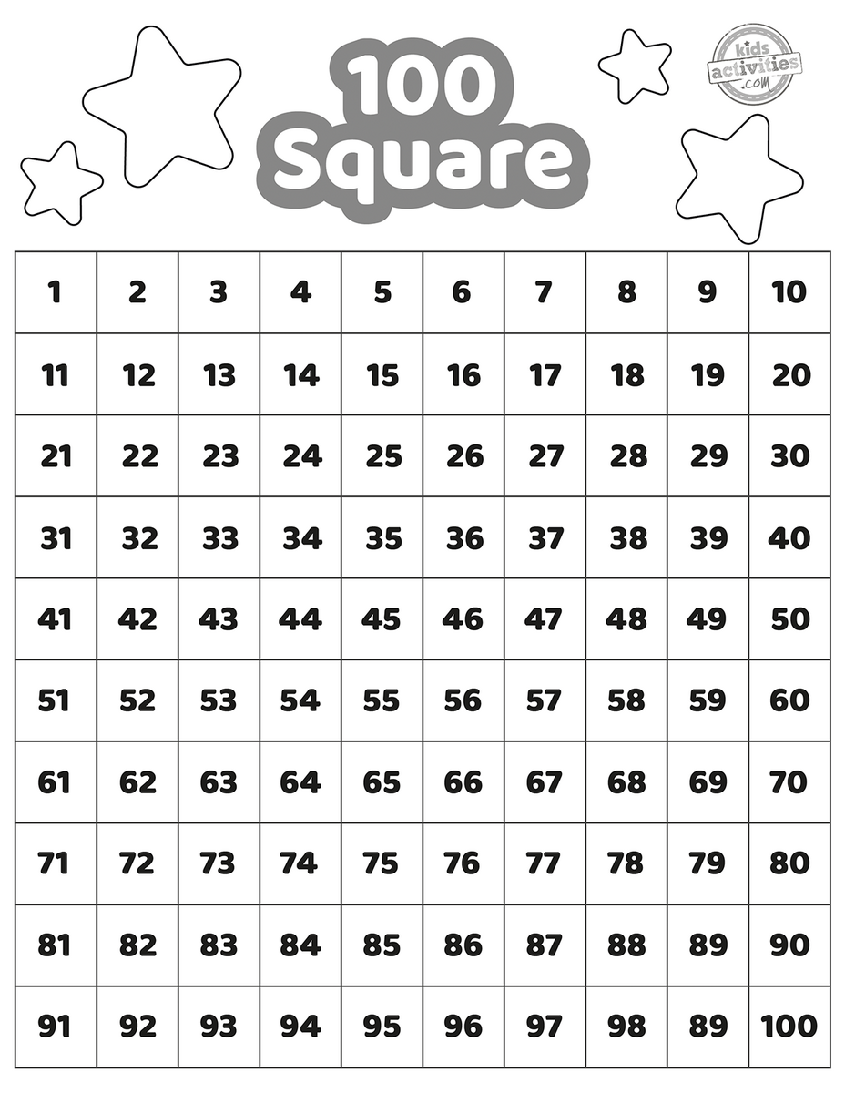 100 Square Printable Free Resources Kids Activities Blog