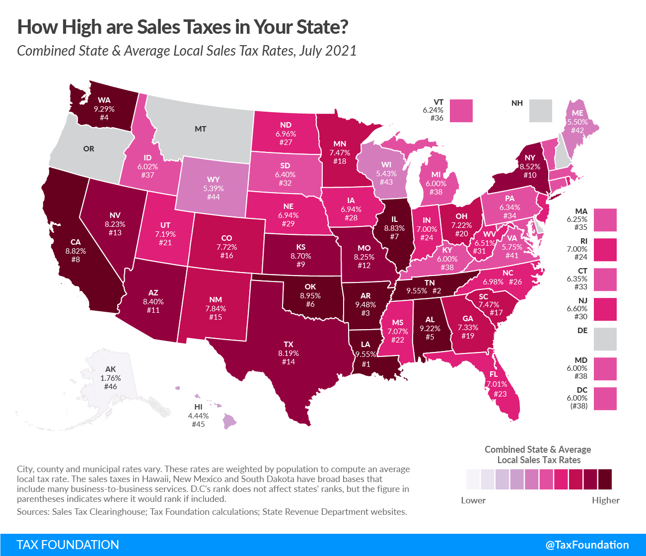 2025 Sales Tax Rates Sales Taxes By State 2025 Sales Tax Rates Sales Taxes By State