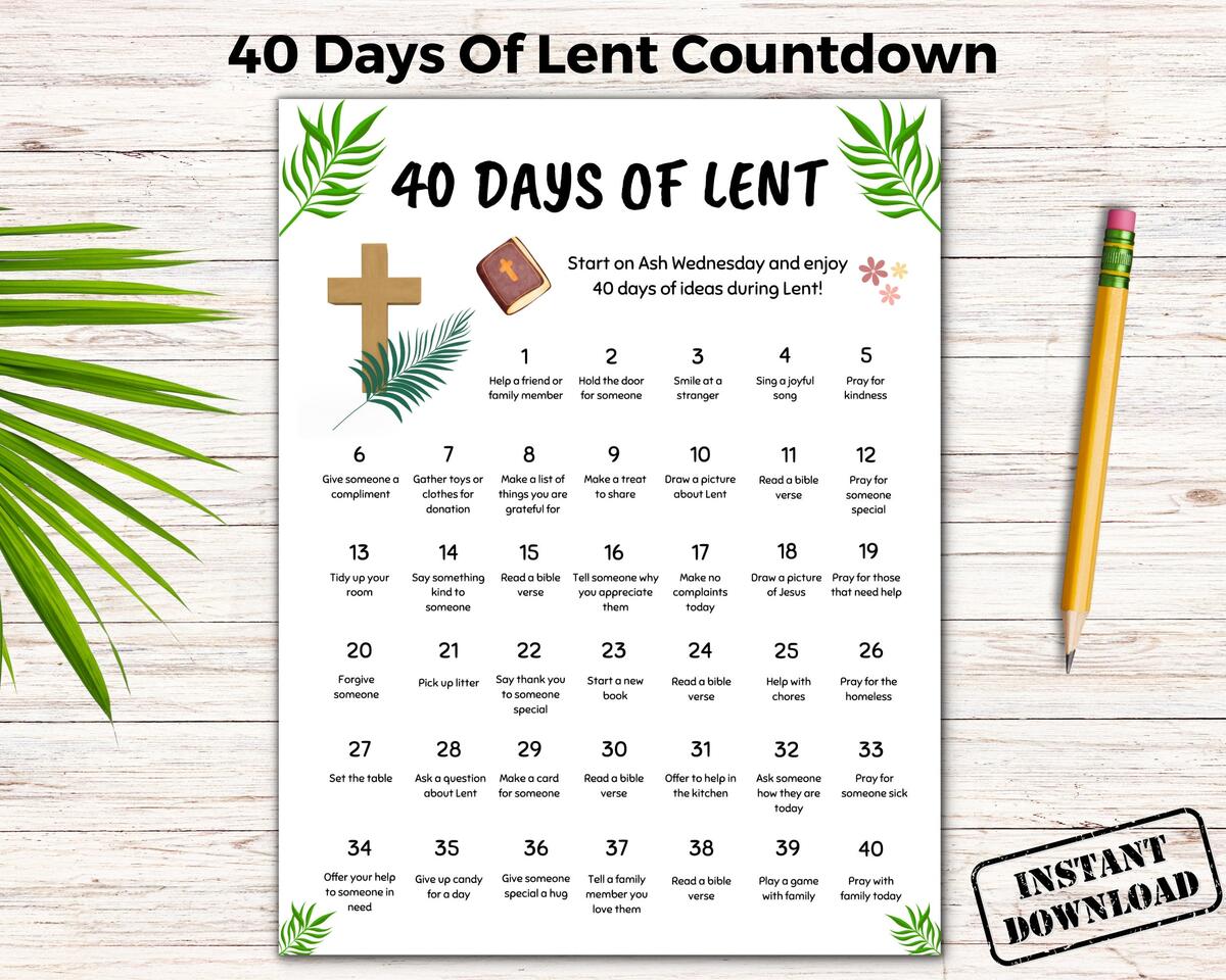 40 Days Of Lent Etsy