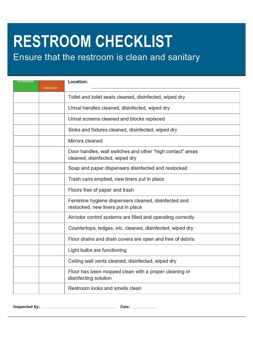 42 Printable Bathroom Cleaning Checklists Word PDF Excel 42 Printable Bathroom Cleaning Checklists Word PDF Excel