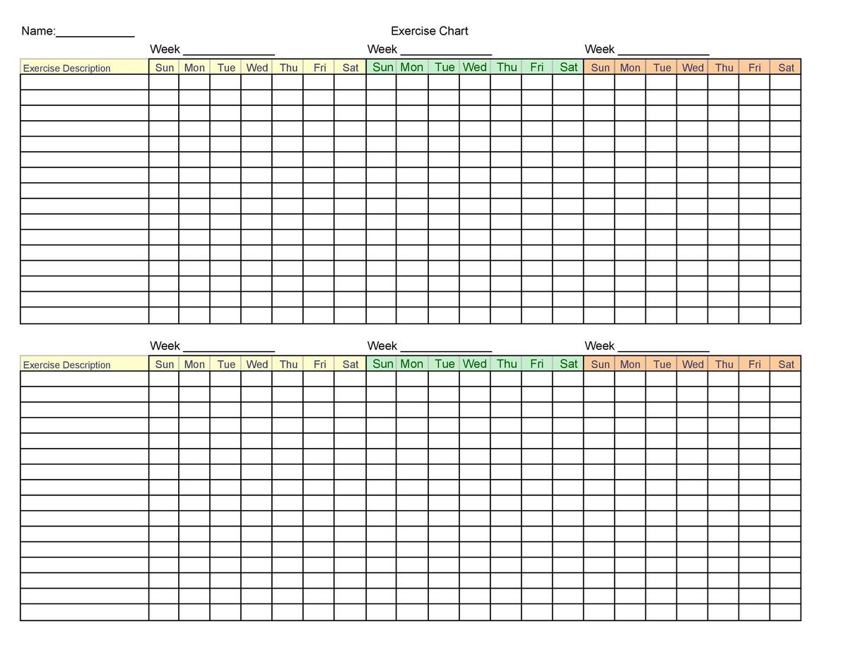 46 Printable Exercise Charts 100 Free TemplateLab 46 Printable Exercise Charts 100 Free TemplateLab