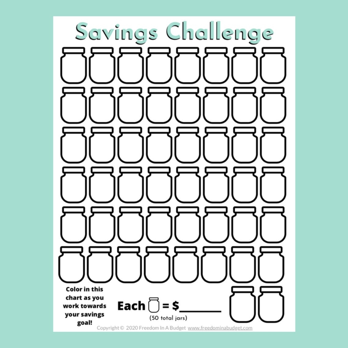 FREE Savings Tracker Printable Customize Online