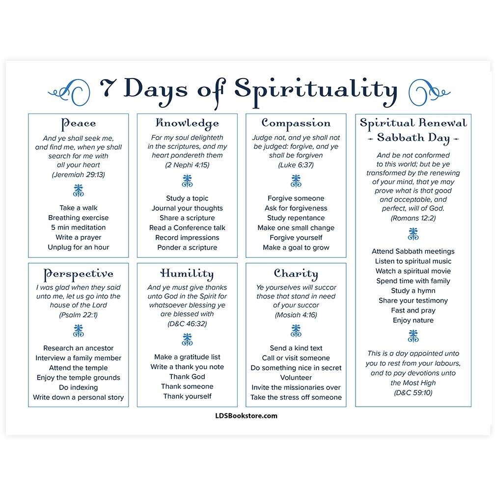 7 Days Of Spirituality Printable