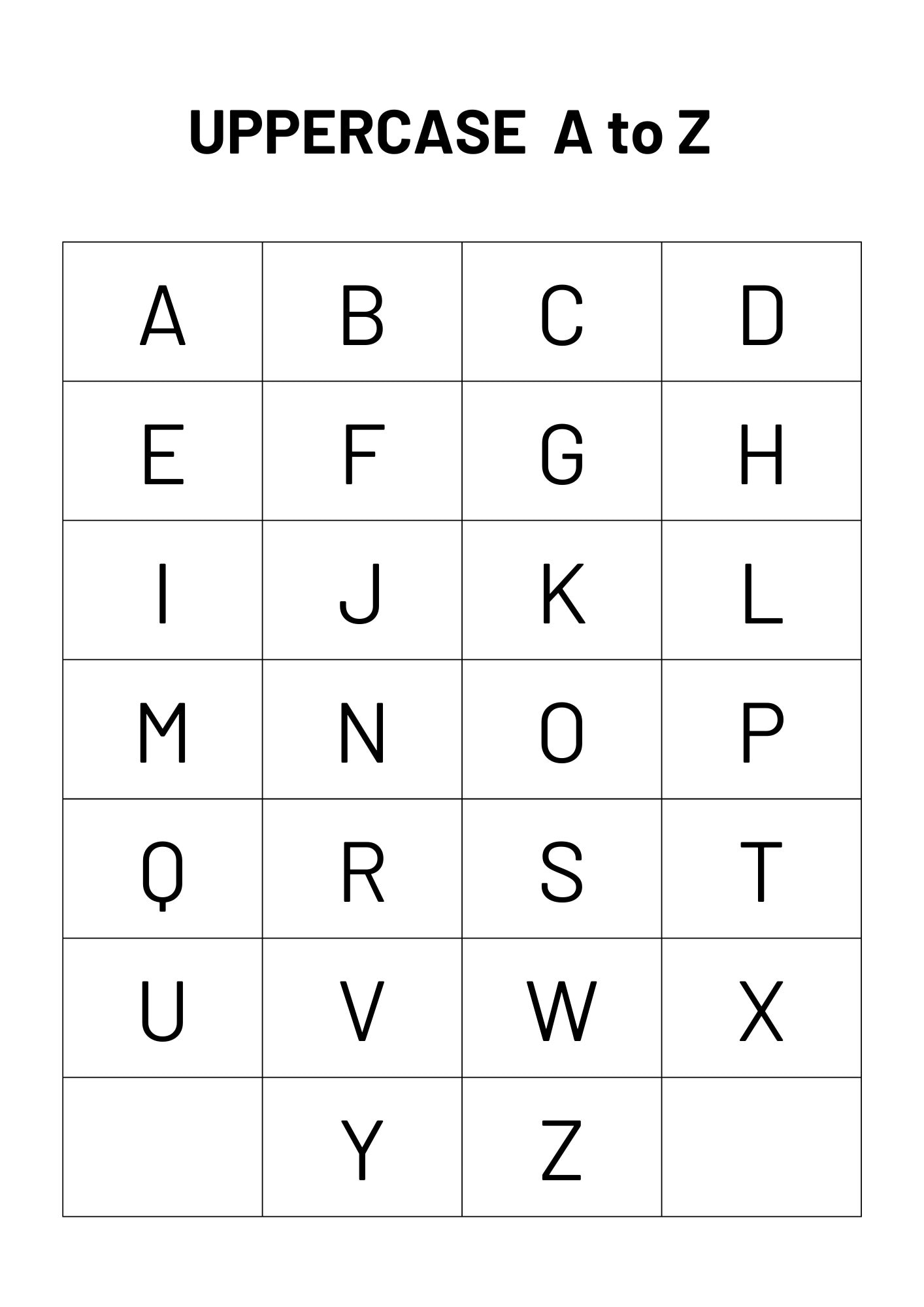 A To Z Alphabet Chart Literacy Printable For Preschool digital Download Etsy