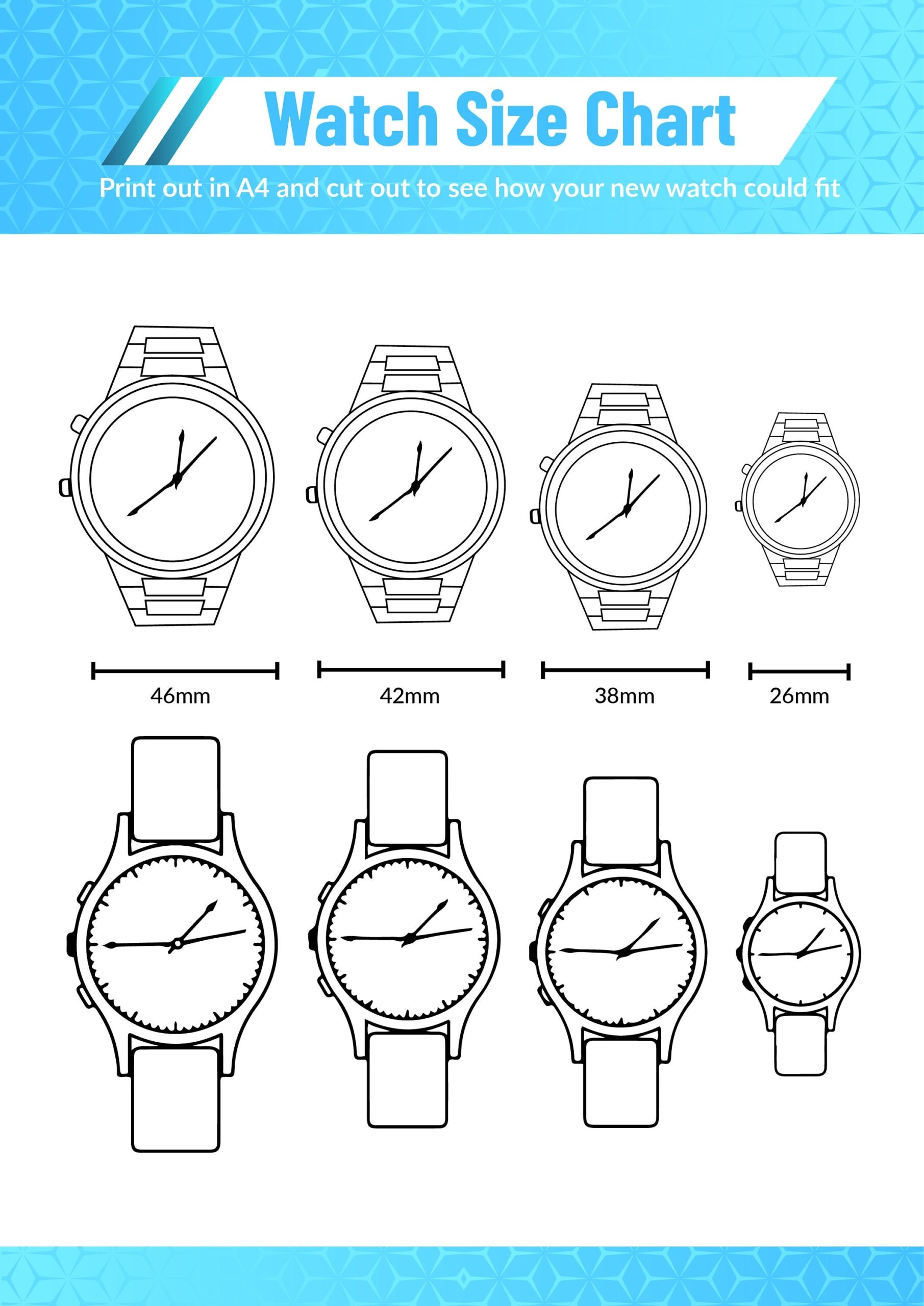 Chart Apple Watch Band Sizer Apple Watch Band Size Chart Printable Printable Watch Band Size