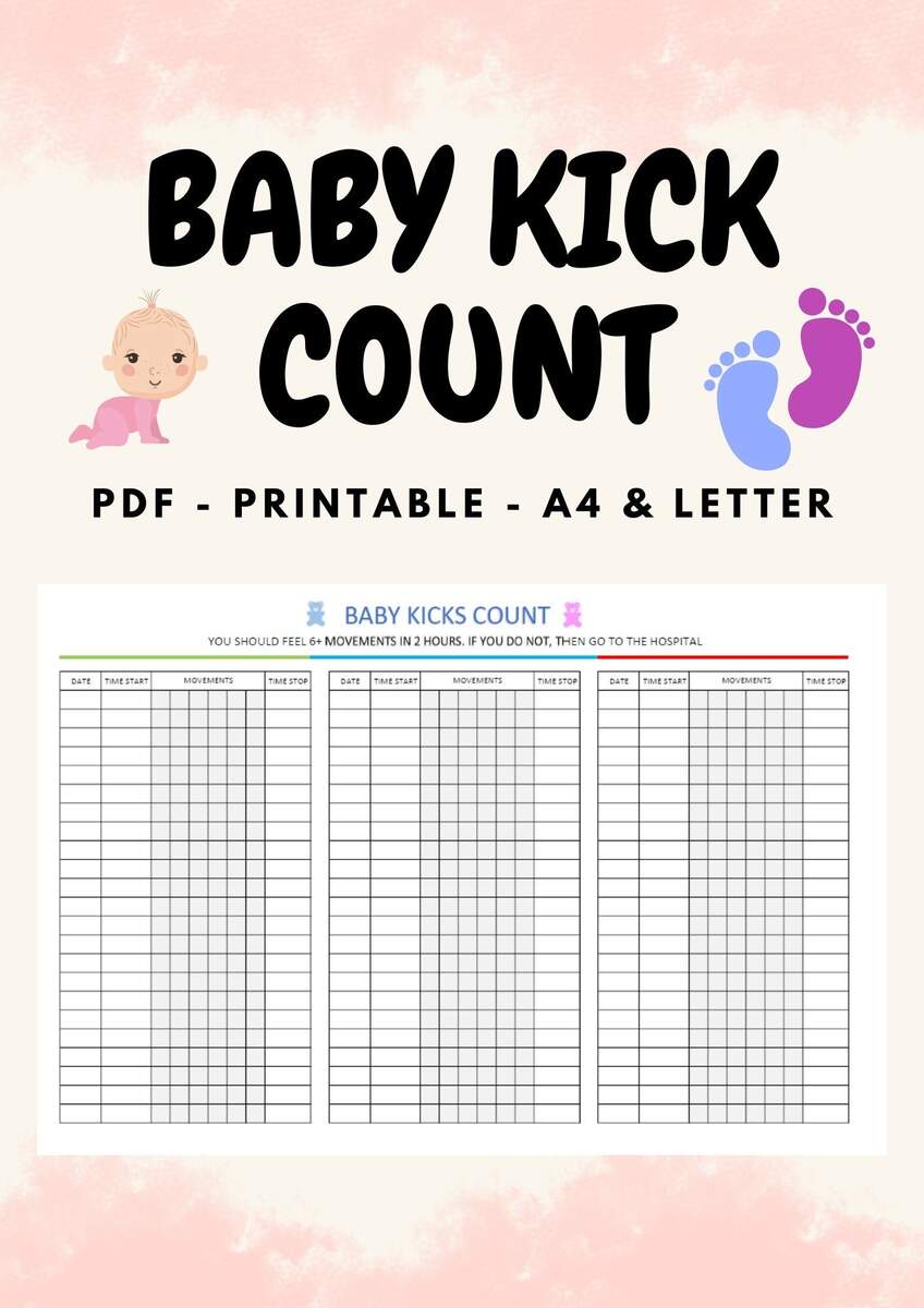 Baby Kick Count Printable Fetal Movement Counting Template Baby Kick Tracker Fetal Movement Log Baby Moving In Womb Count Chart Planner Etsy Norway