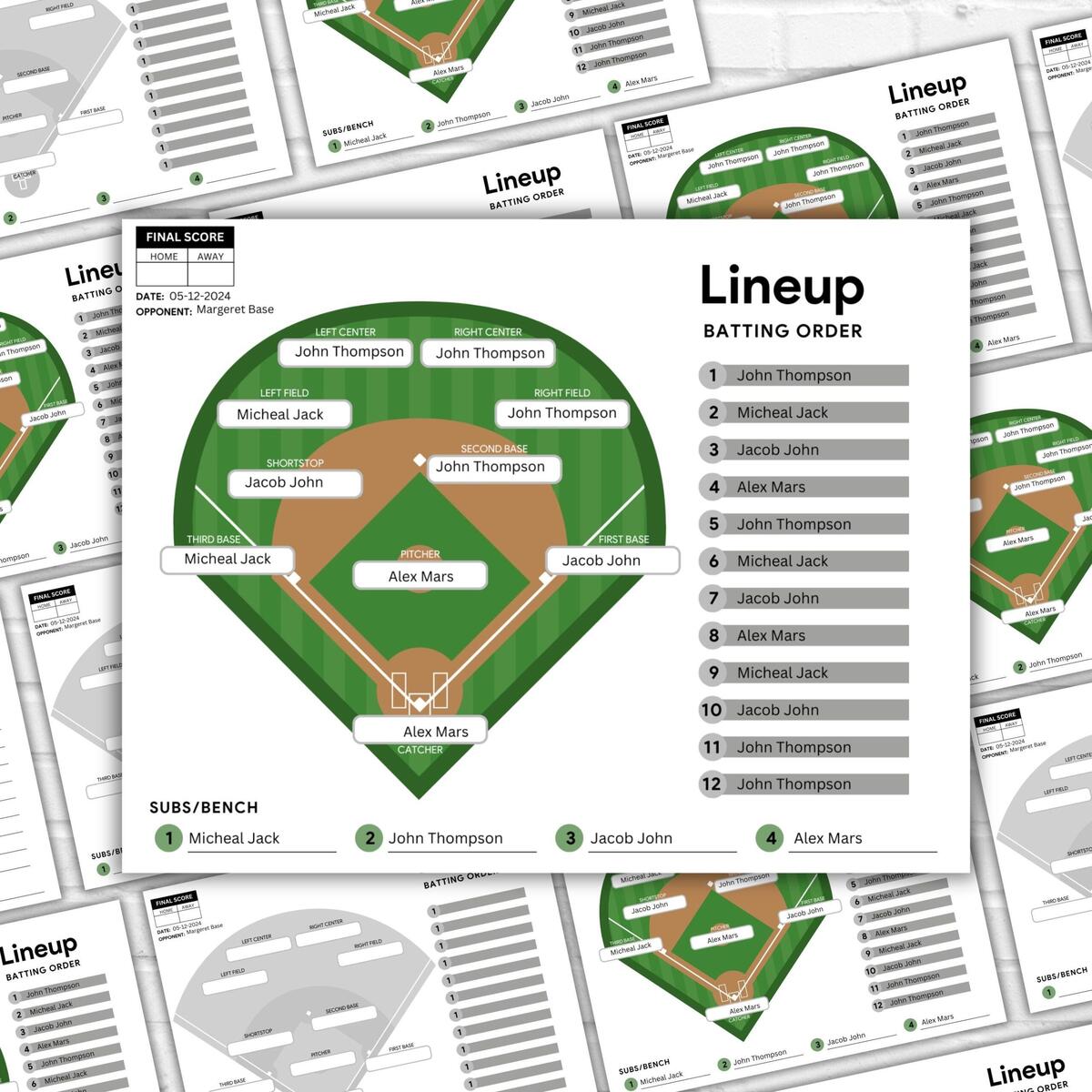 Baseball Depth Chart Etsy Baseball Depth Chart Etsy
