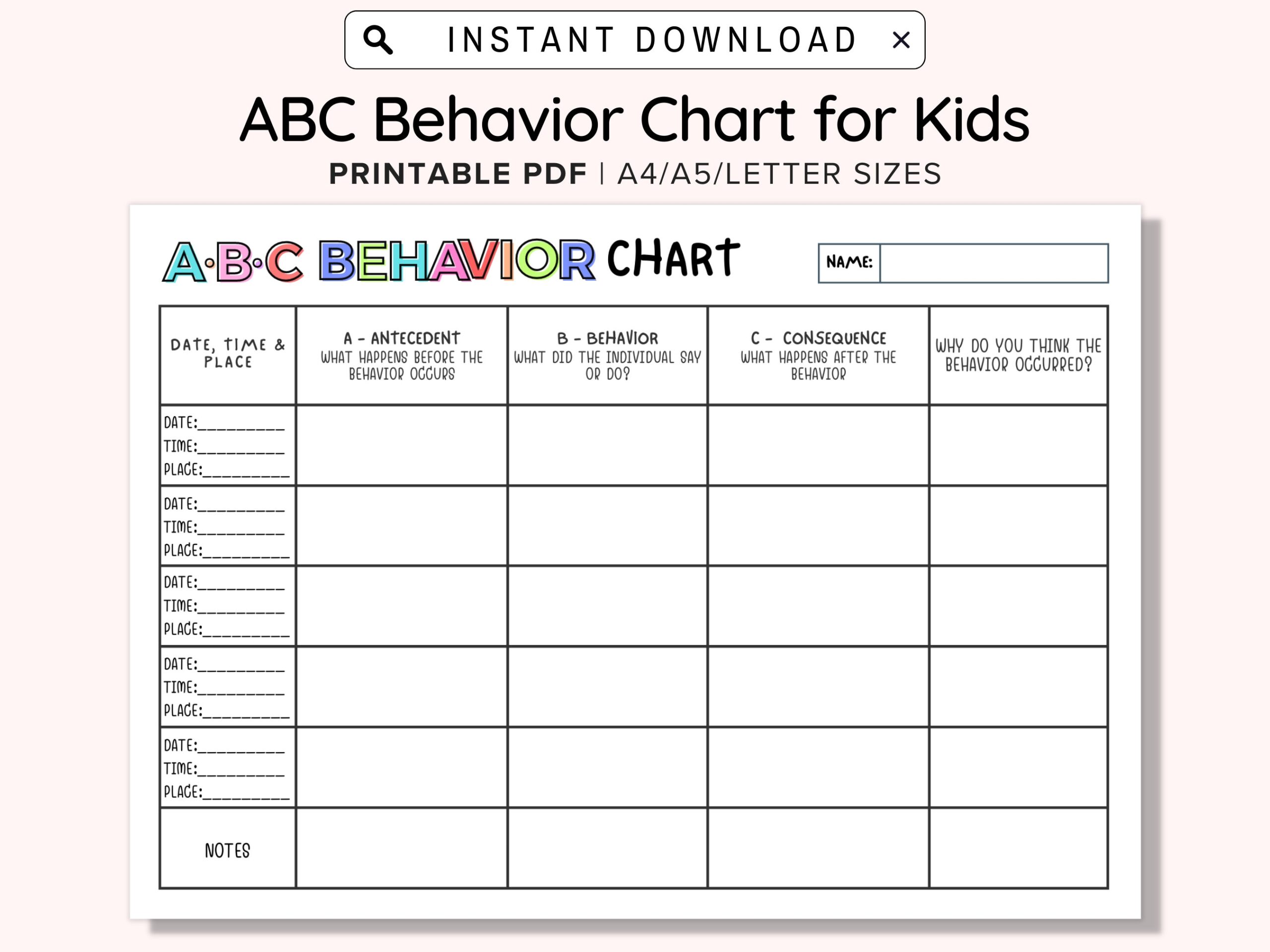 Behavior Chart For Kids Behavior Chart Behavior Reward Chart Printable Behavior Chart Good Behavior Chart Classroom Behavior Chart Etsy Finland