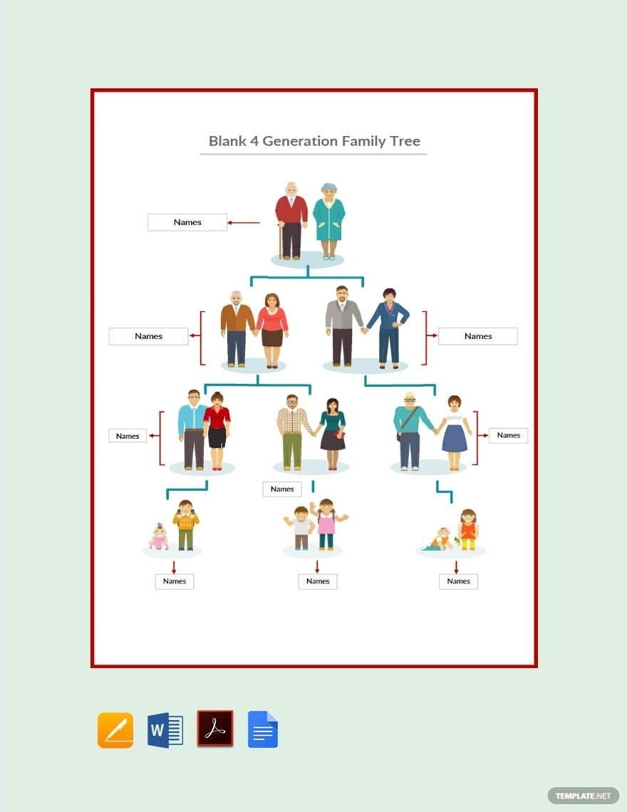 Blank 4 Generation Family Tree Template In Word Pages Google Docs Download Template Blank 4 Generation Family Tree Template In Word Pages Google Docs Download Template