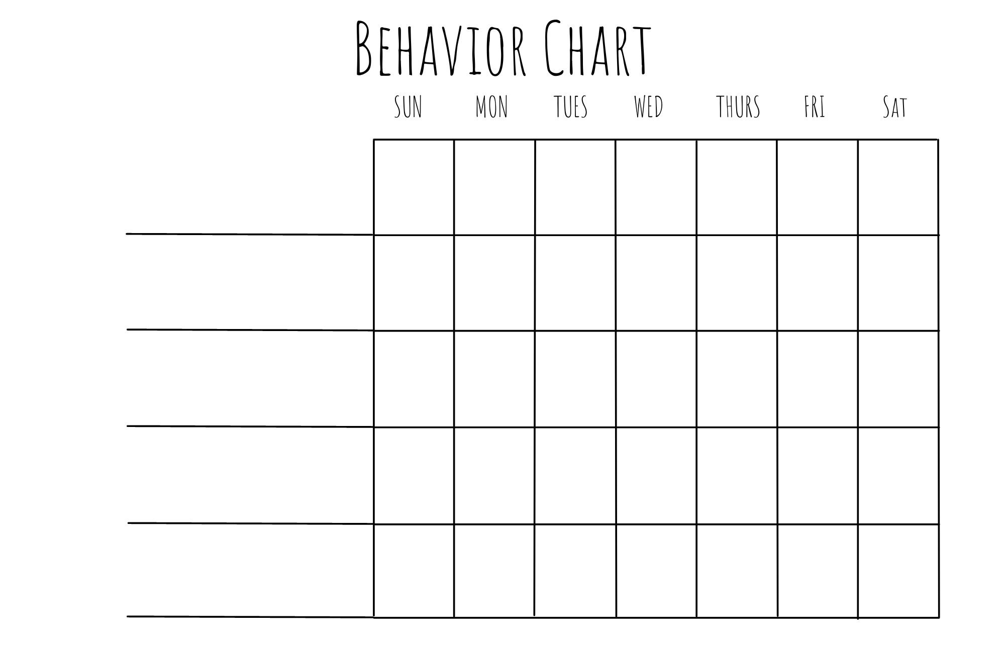 Blank Behavior Chart Poster Printable Digital Download Etsy Israel