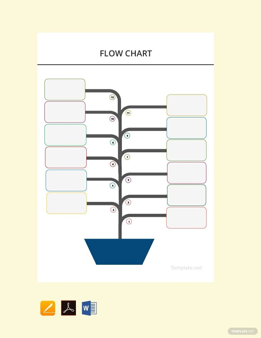 Blank Flow Chart Template In Pages PDF Word Google Docs Download Template Simple Background Printable Flow Chart Worksheet Template