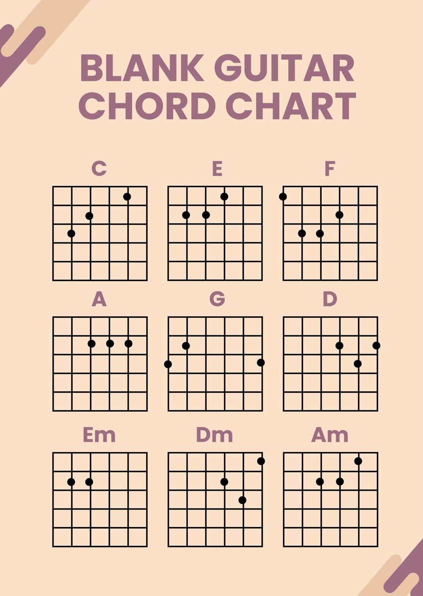 Blank Guitar Chord Chart In Illustrator PDF Download Template Blank Guitar Chord Chart In Illustrator PDF Download Template