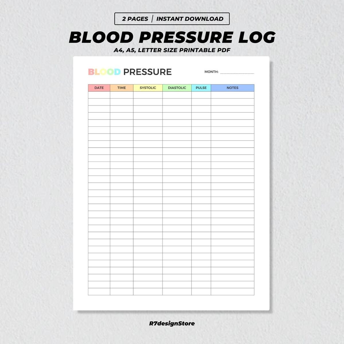 Free Blood Pressure Chart And Printable Blood Pressure Log