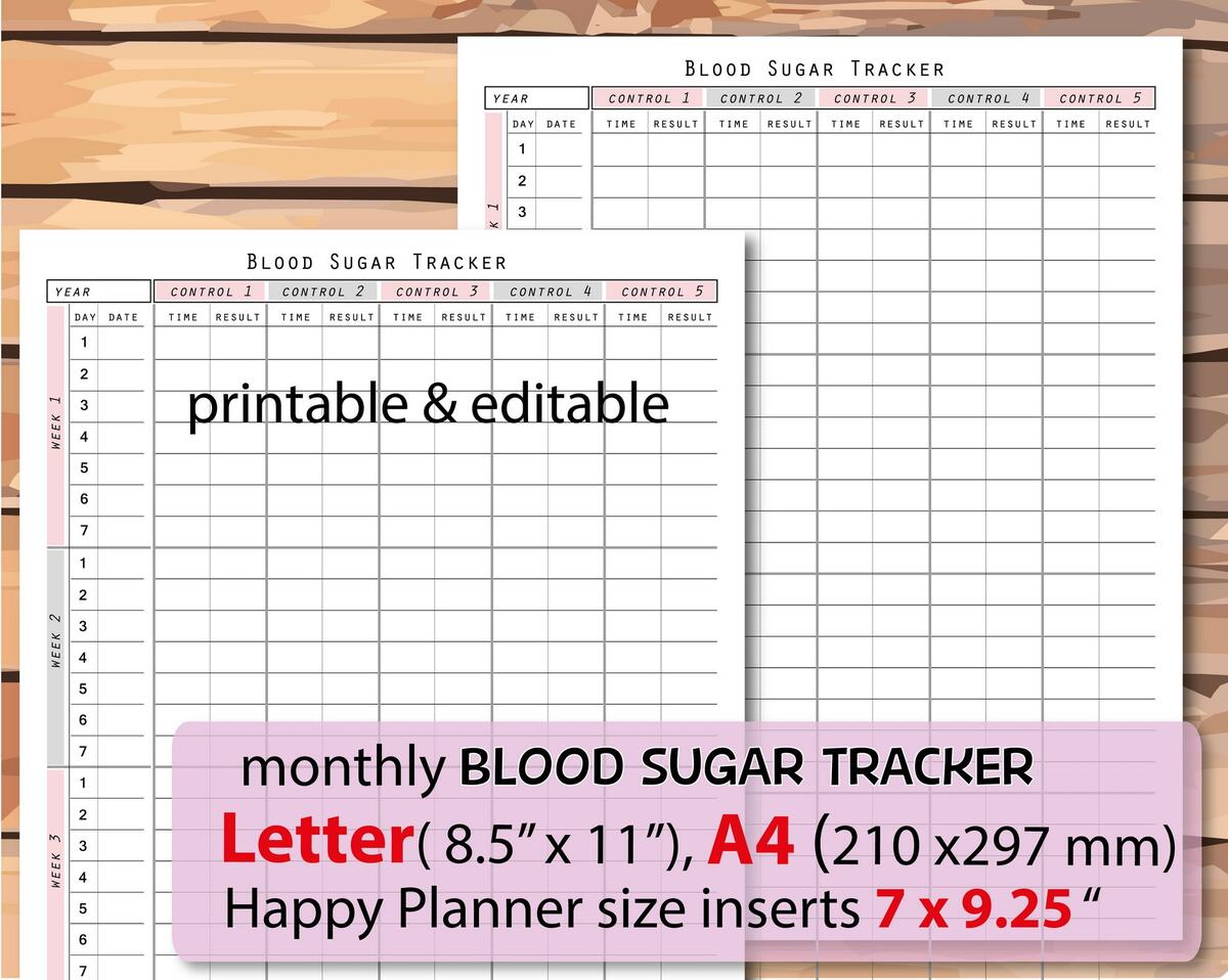 Blood Sugar Log Blood Sugar Chart Blood Glucose Log Printable Monthly Diabetic Planner Diabetic Log Glucose Log Instant Download Etsy