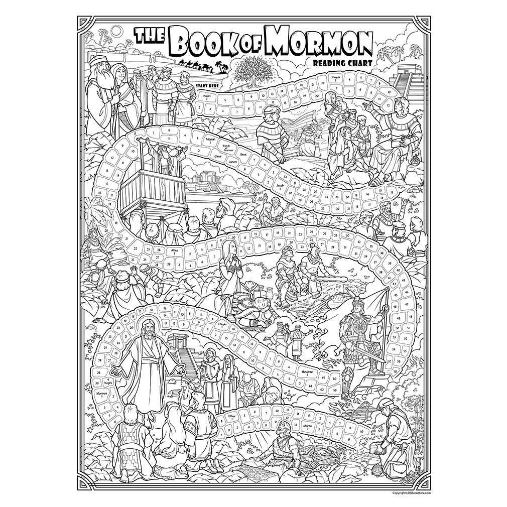 Book Of Mormon Reading Chart Poster Coloring Roadmap Book Of Mormon Reading Chart Poster Coloring Roadmap