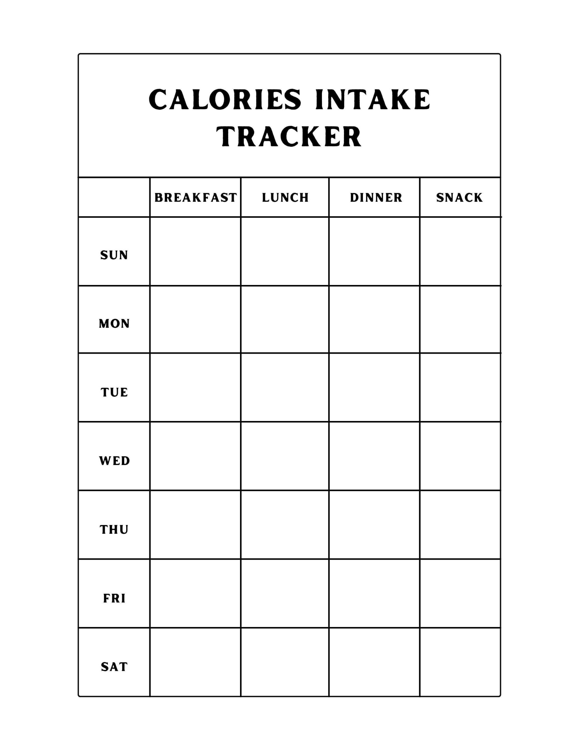 Free Printable Calorie Tracker World Of Printables