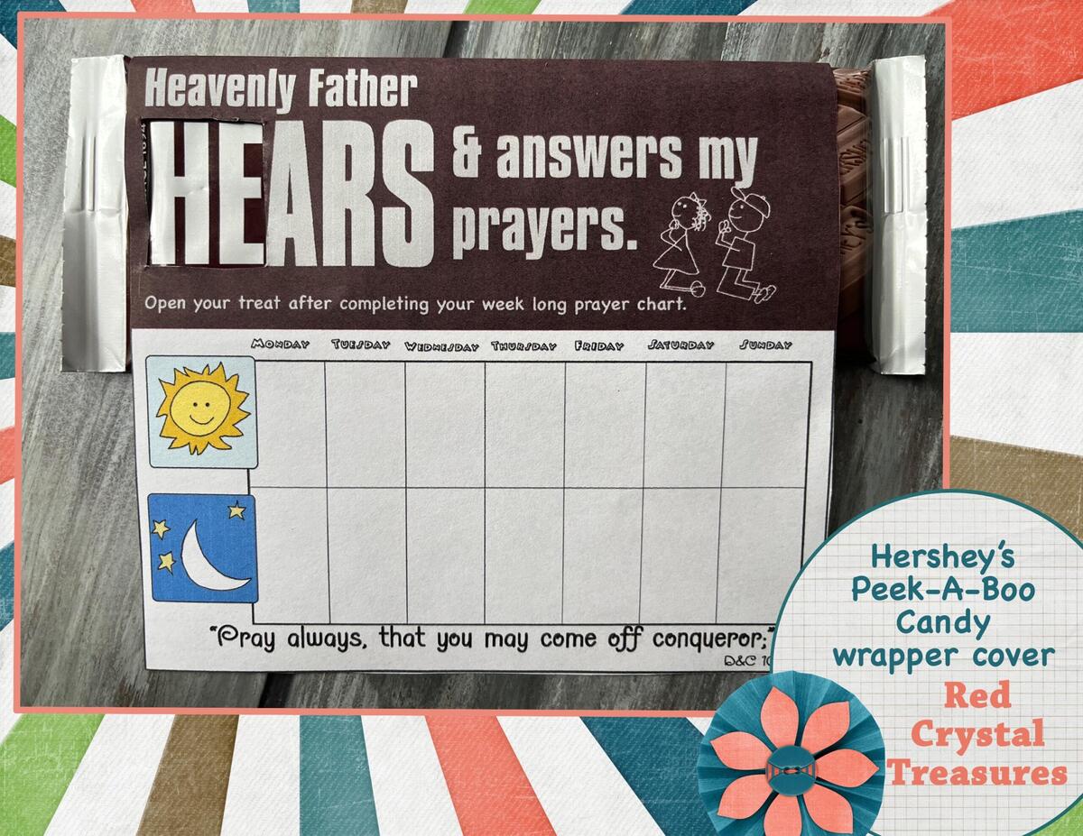 Candy Bar Prayer Chart For Come Follow Me Primary Gift Tags Etsy