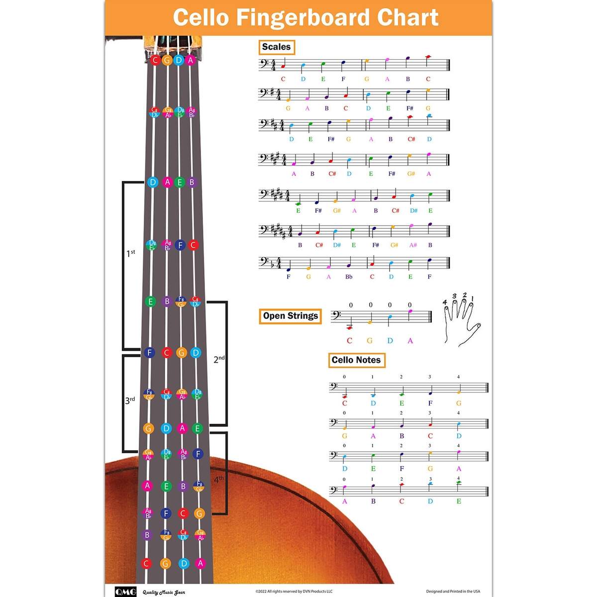 Cello Note Chart Etsy