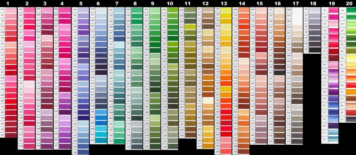 CHAT Does Anyone Have A Color Chart With Every DMC Color Listed I Googled And Nothing Solid Like A Pdf Or Photo Popped Up For Me I Know Browns Are 400s But