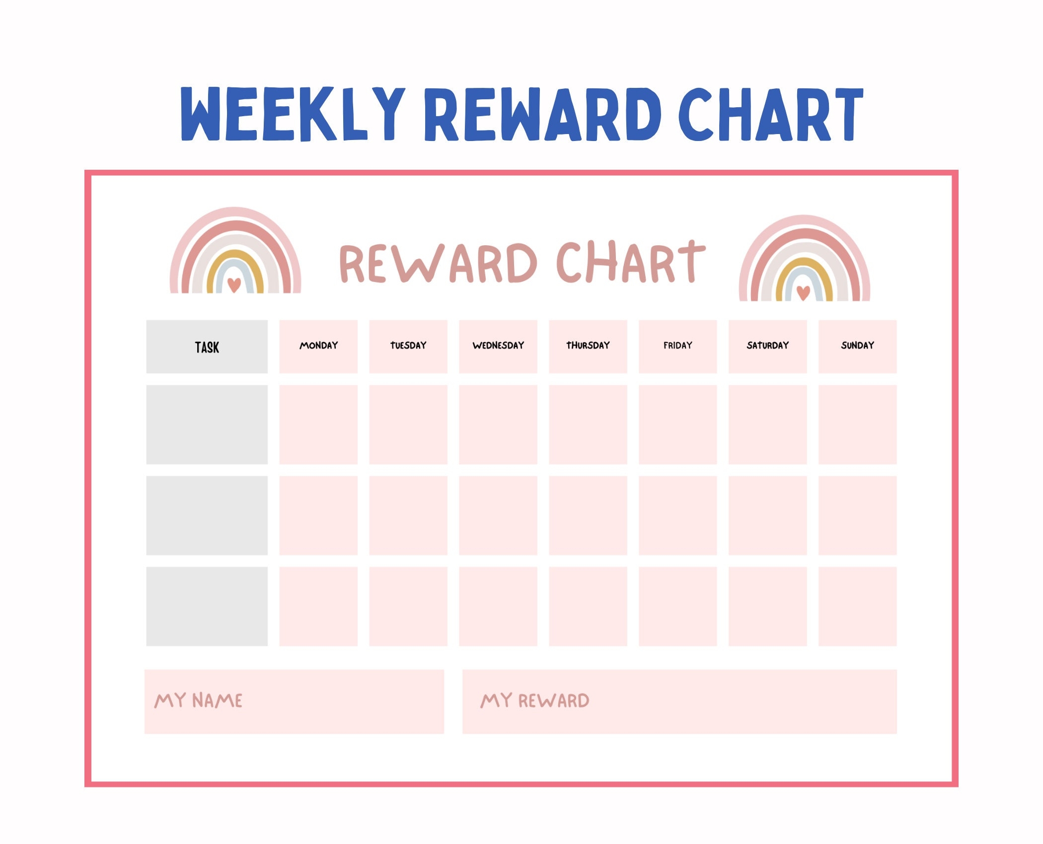 Chore Chart For Kids Printable Daily Weekly Reward Chart For Kids Behavior Chart Reward Chart Etsy Israel Chore Chart For Kids Printable Daily Weekly Reward Chart For Kids Behavior Chart Reward Chart Etsy Israel