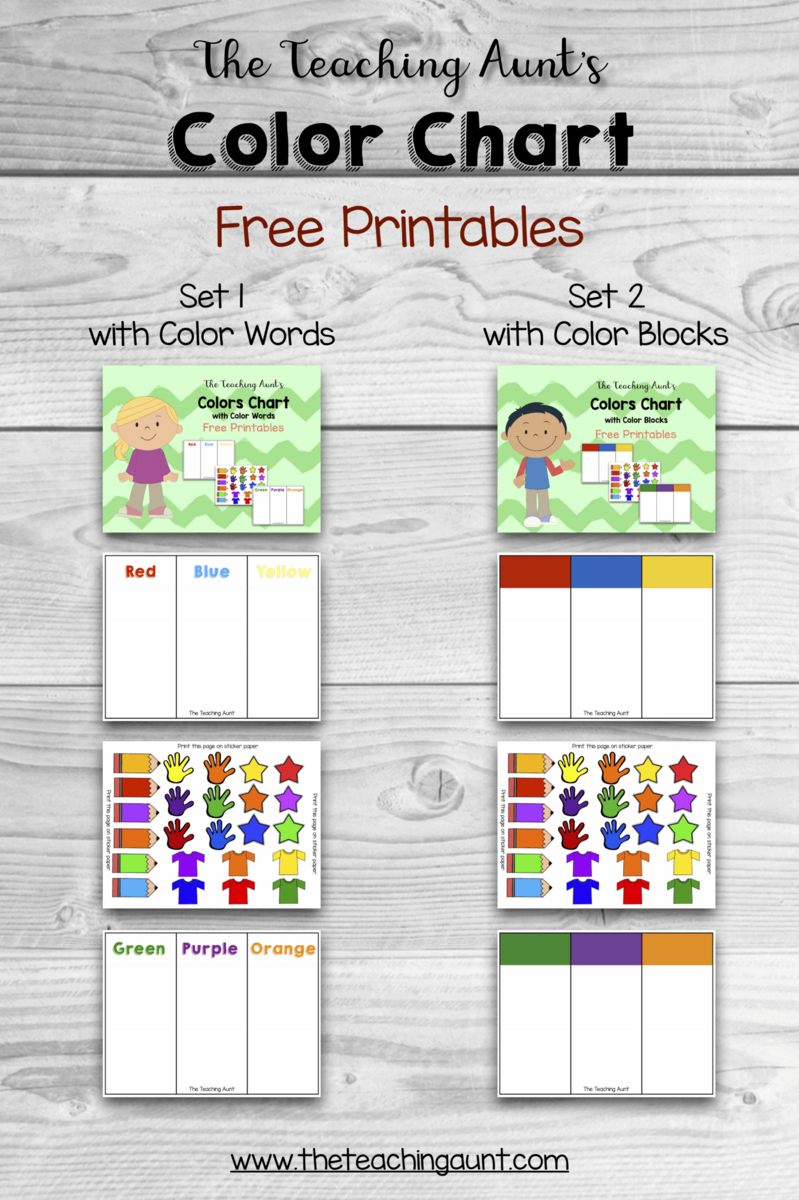 Color Charts For Toddlers And Preschoolers Free Printable The Teaching Aunt Color Charts For Toddlers And Preschoolers Free Printable The Teaching Aunt