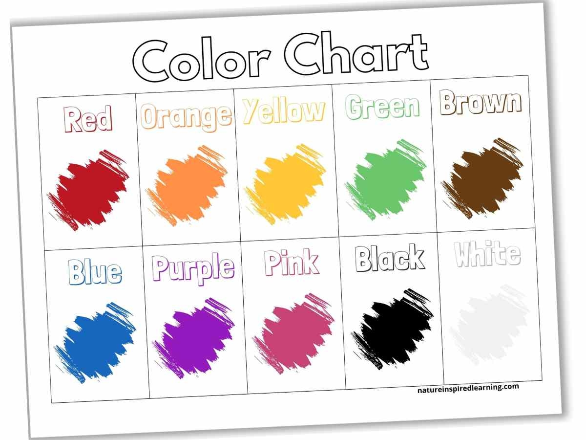 Color Charts Plus Activity Ideas Nature Inspired Learning Preschool Color Charts Preschool Mom