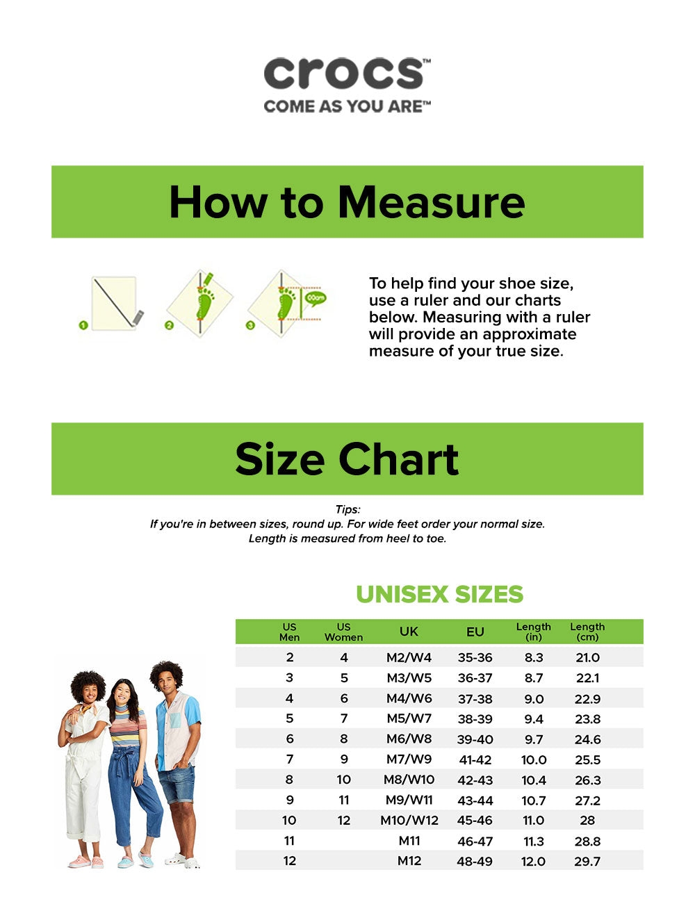 Crocs Printable Size Chart Sale