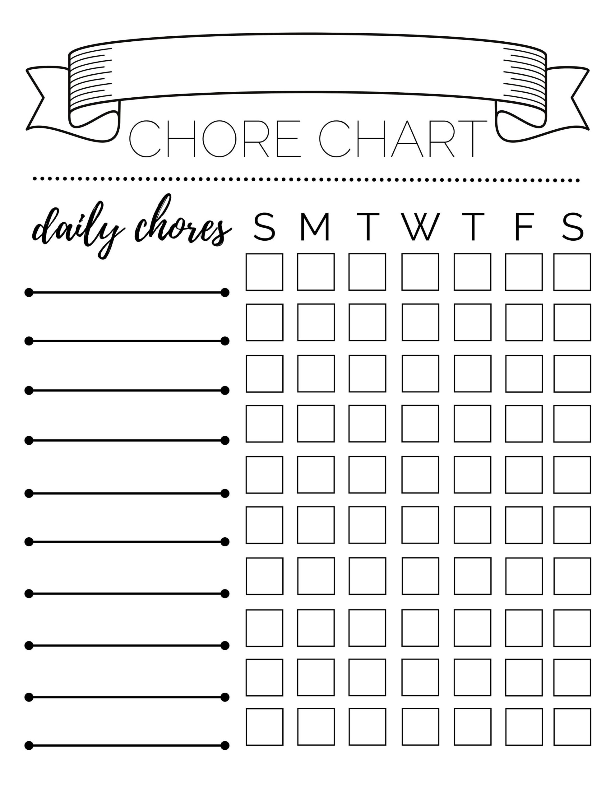 Daily And Weekly Chore Chart Chore Chart Kids Chore Chart Printable Kids Chore Chart Printable Kids Chore Chart Customized Chore Chart Etsy