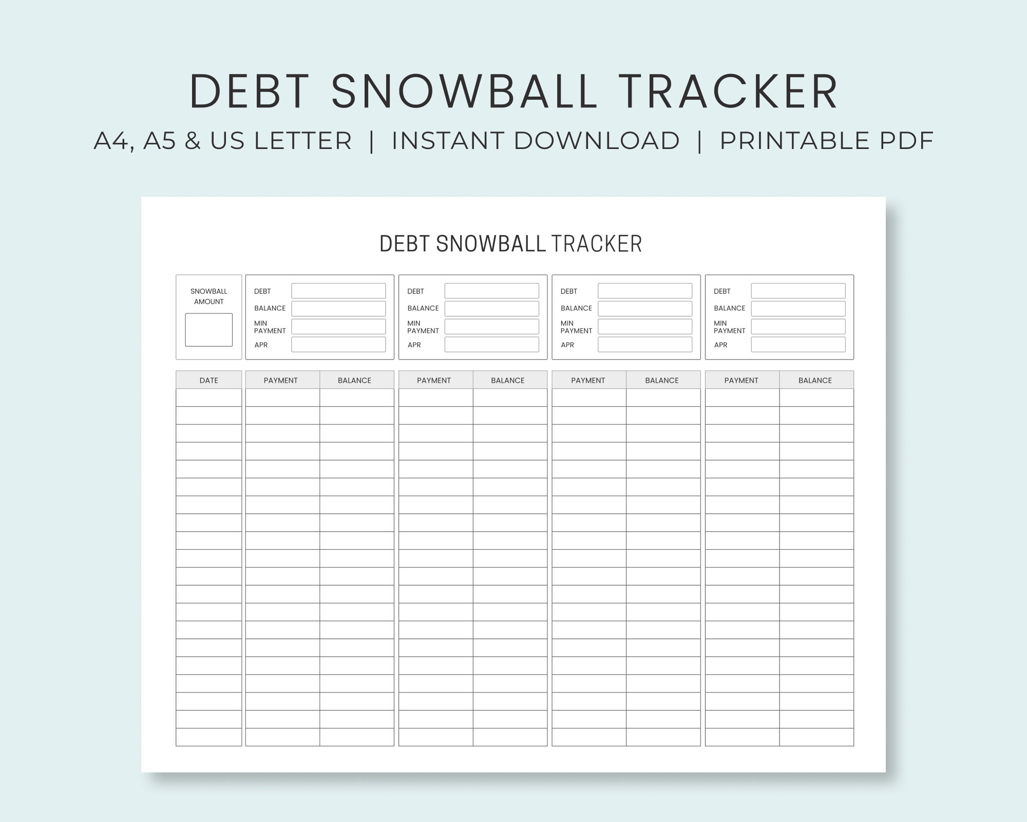 Debt Snowball Tracker Printable Debt Payment Worksheet Debt Payoff Progress Log Debt Free Goal Chart Instant Download Etsy Finland