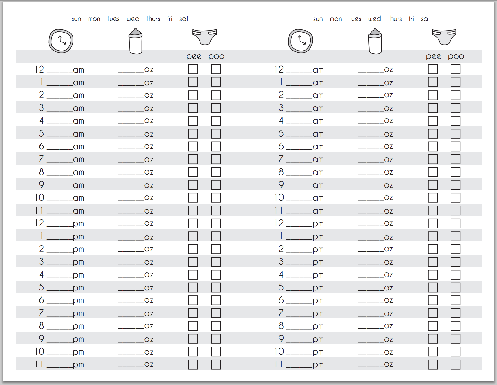 Free Daycare Baby Feeding Chart Template To Edit Online