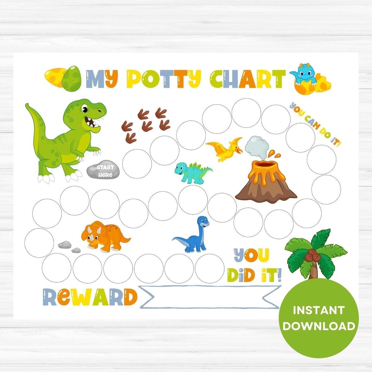 Dinosaur Potty Chart Printable Potty Training Chart Boy Sticker Chart Reward Chart Toilet Training Chart Etsy Reward Charts For Children Behaviour Printable Potty Training Chart Visuals By Star Chart