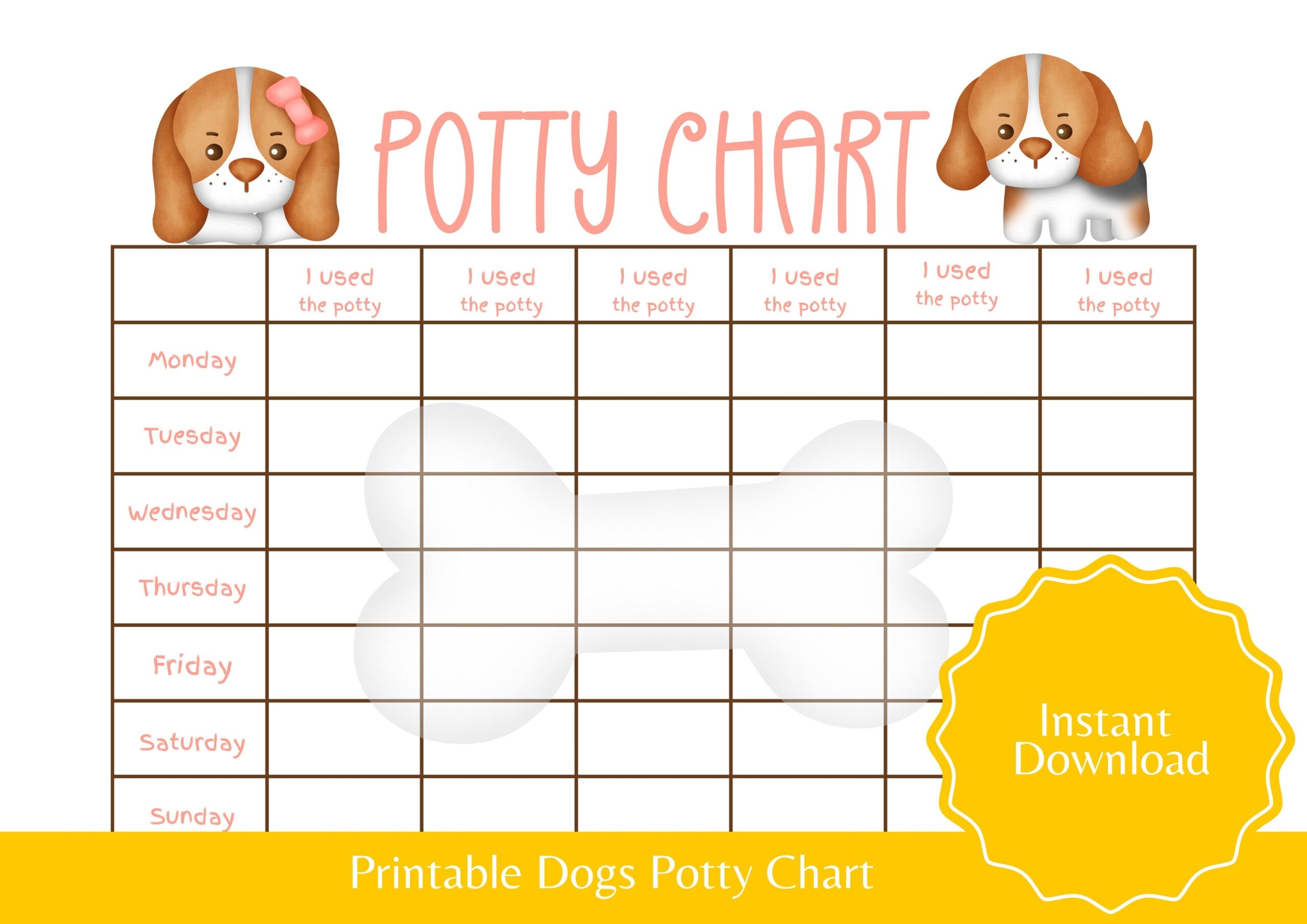 Dog Potty Training Chart For Toddlers Printable PDF Etsy Dog Potty Training Chart For Toddlers Printable PDF Etsy