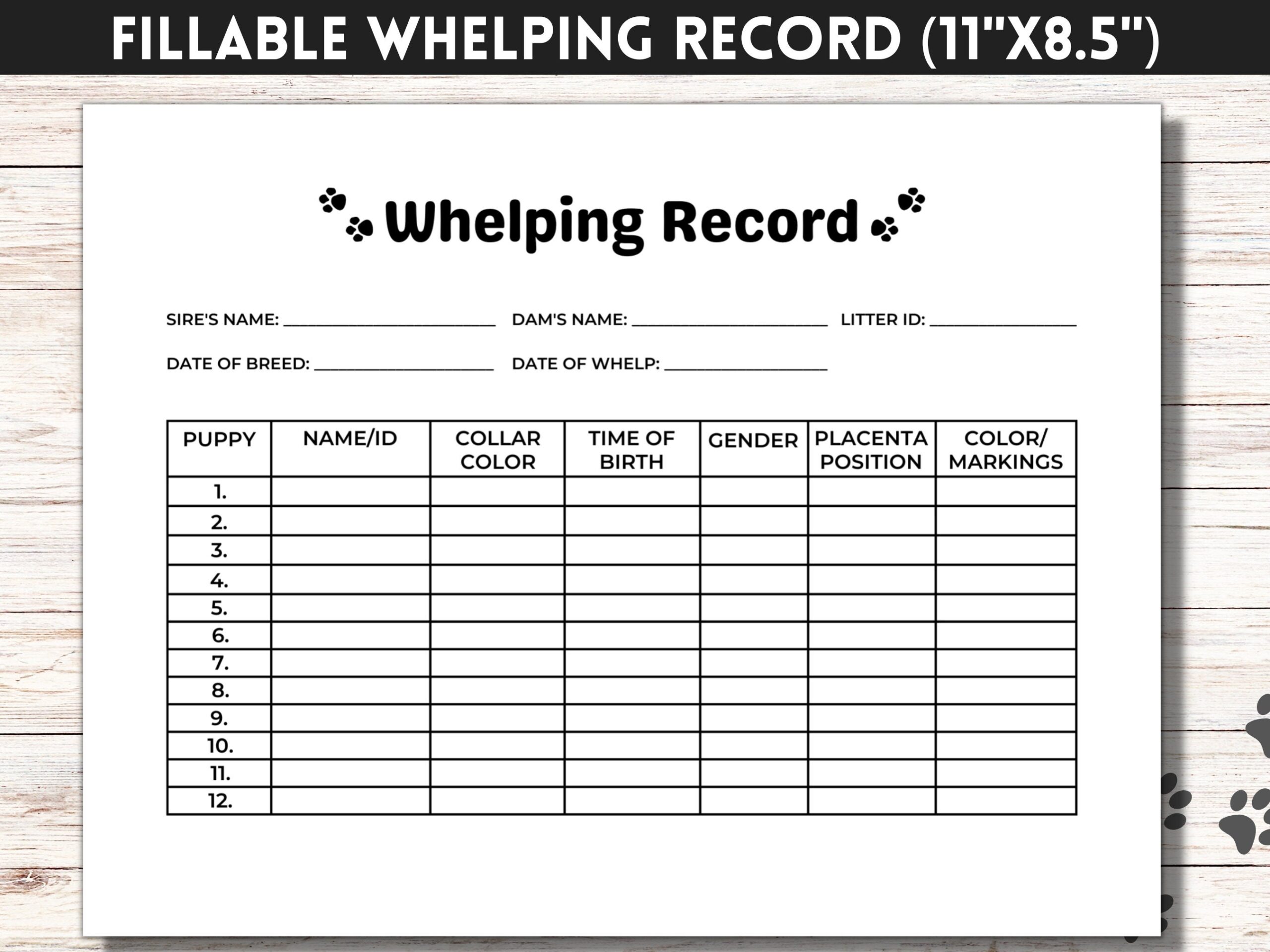 Dog Whelping Record Fillable Puppy Whelping Chart Dog Breeder Forms Printable PDF Etsy Dog Whelping Record Fillable Puppy Whelping Chart Dog Breeder Forms Printable PDF Etsy
