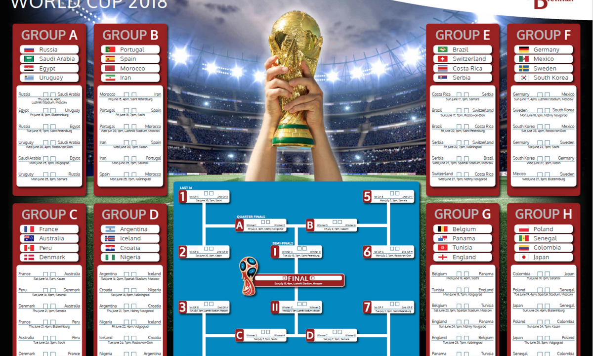 Download Our World Cup 2018 Wall Planner Here 15th March 2018 News O Neill Brennan