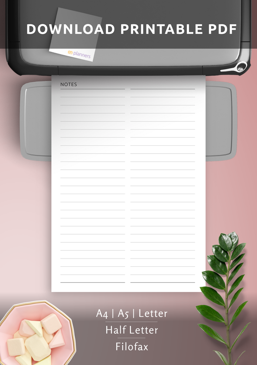 Download Printable Ruled Grid 2 Column PDF Printable Blank Column Chart Template Lined Heading PDF JPG PNG Etsy