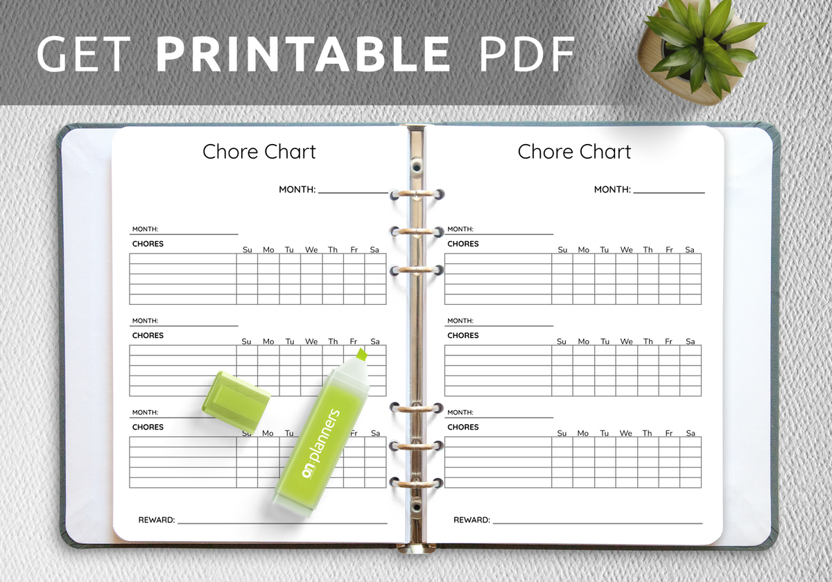 Download Printable Simple Monthly Chore Chart Template PDF Download Printable Simple Monthly Chore Chart Template PDF