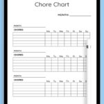 Download Printable Simple Monthly Chore Chart Template PDF