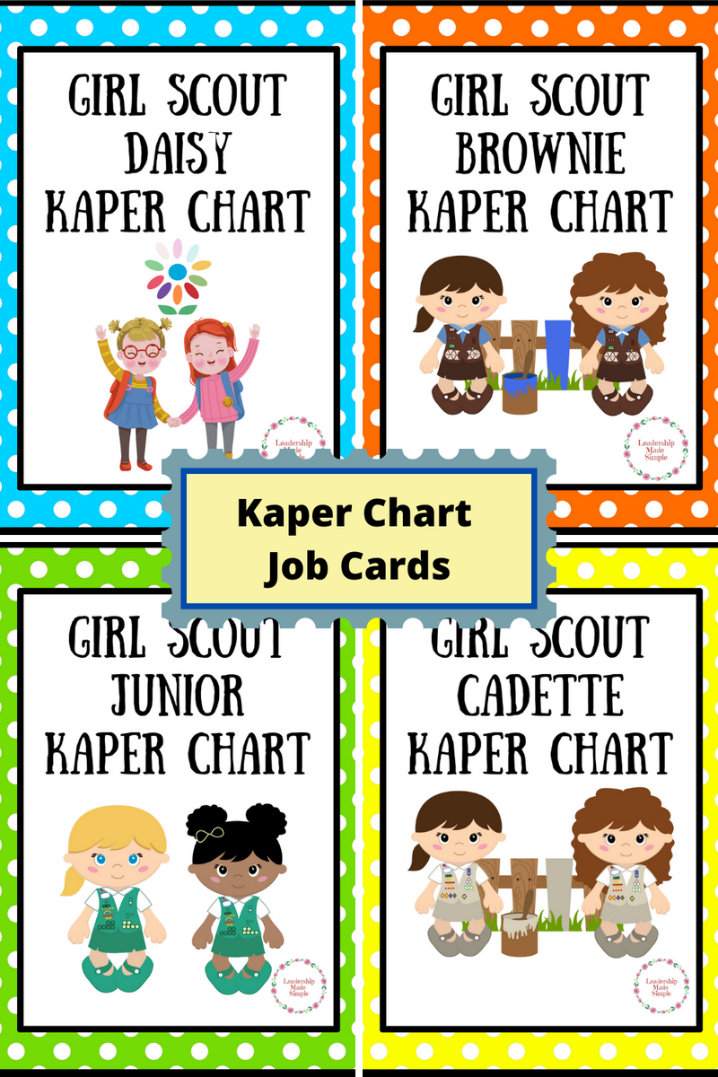 Easy Girl Scout Kaper Chart Idea Troop Leader Kaper Chart I M Going To Print As An 8x10 And Mount On Cardboard Then I M Going To Put Their Names On Clothespins To Clip On The Chart Feel Free To Download