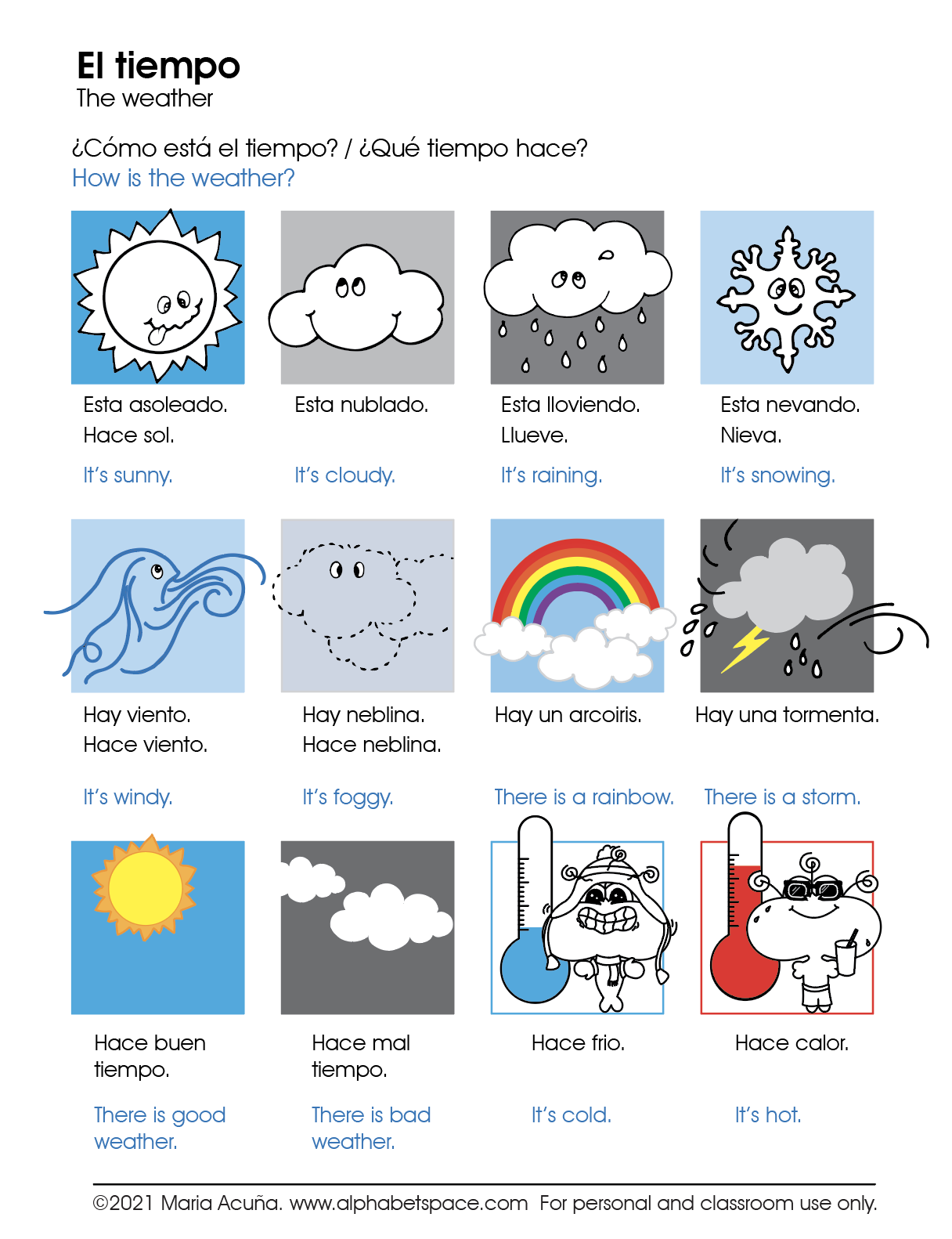 El Tiempo The Weather Spanish Learning Resources