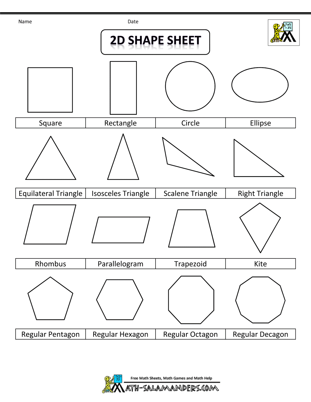 Engaging 2D Shapes Worksheets For Learning And Fun Engaging 2D Shapes Worksheets For Learning And Fun