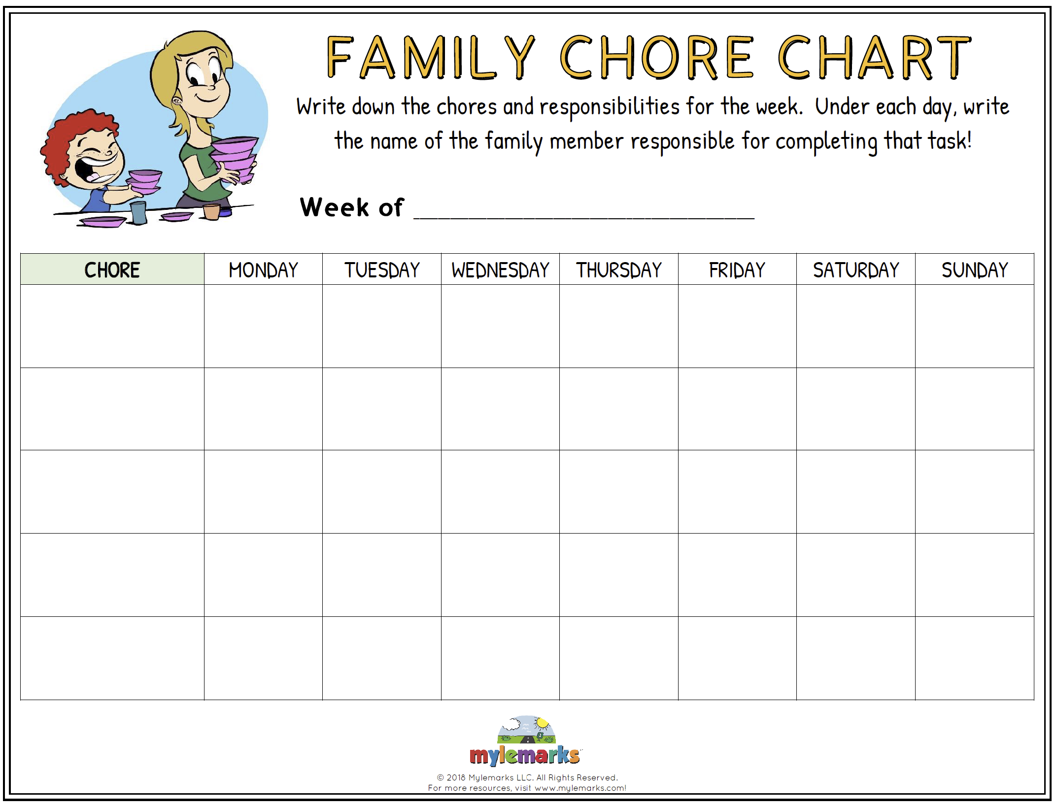 Family Chore Chart F