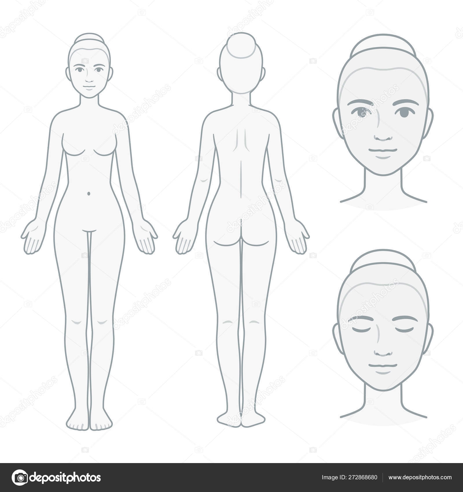 Female Body And Face Chart Stock Vector By Sudowoodo 272868680 Female Body And Face Chart Stock Vector By Sudowoodo 272868680