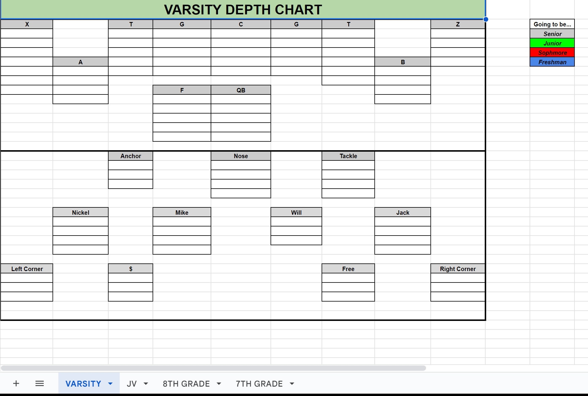Football Depth Chart Etsy Denmark