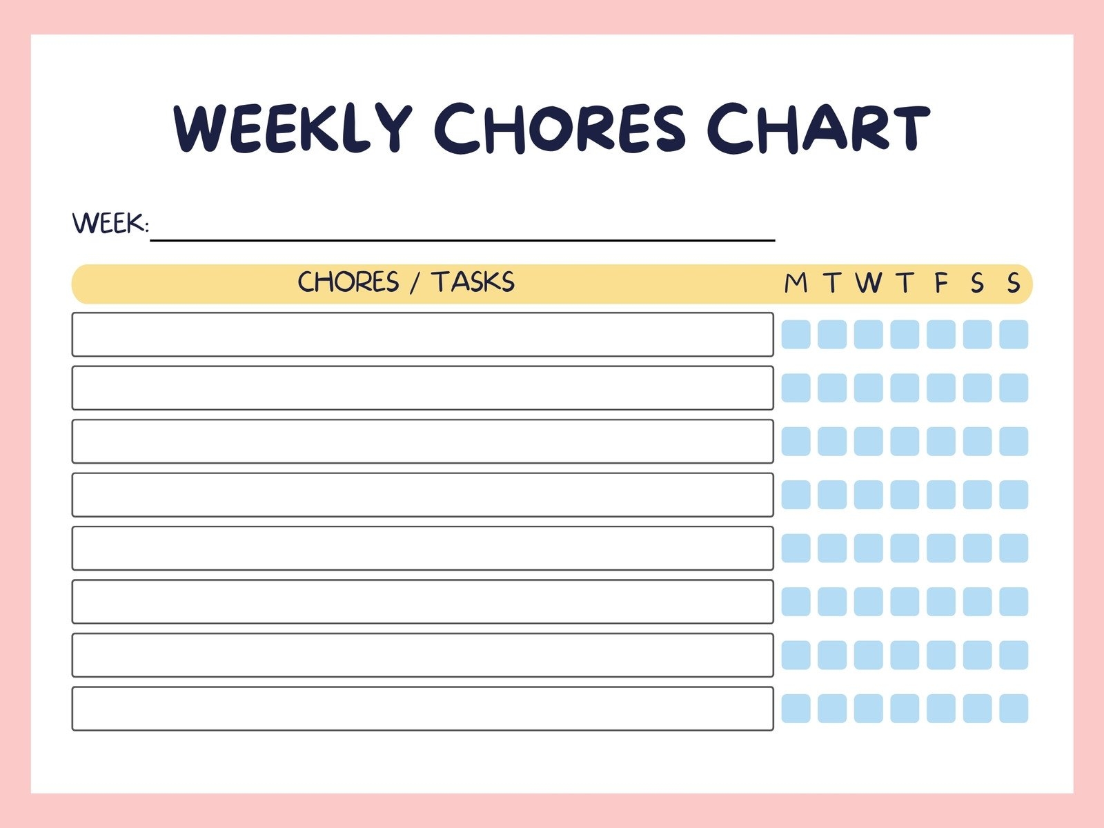 Free And Customizable Chore Templates 23 FREE Chore Chart Templates For Kids TemplateLab
