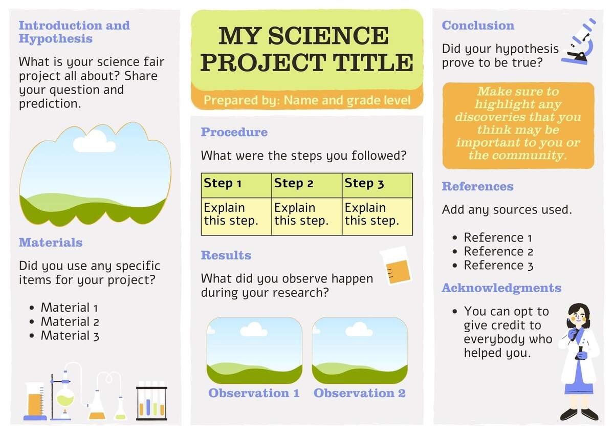 Free And Customizable Science Fair Templates