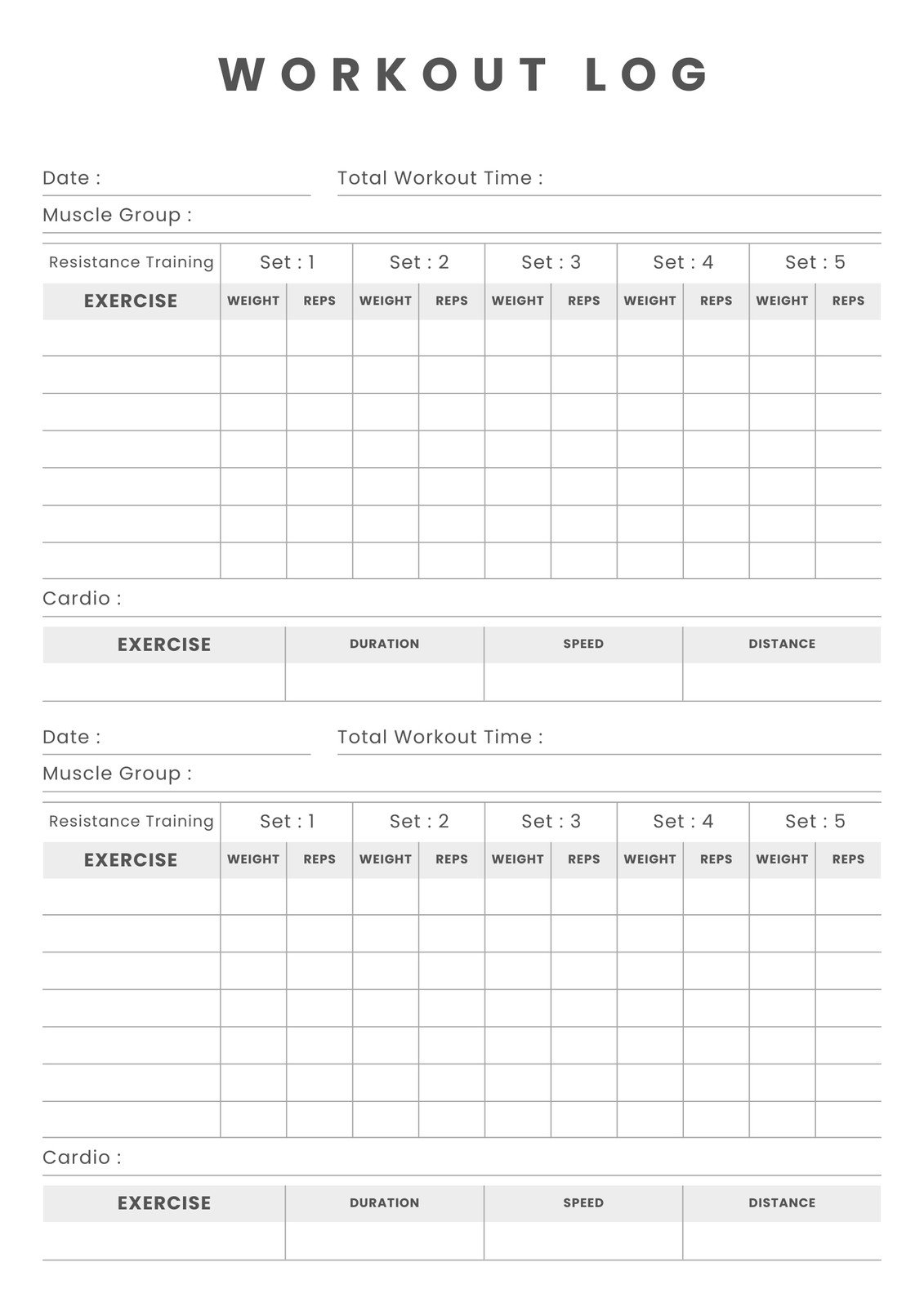 Free And Customizable Workout Templates Free And Customizable Workout Templates