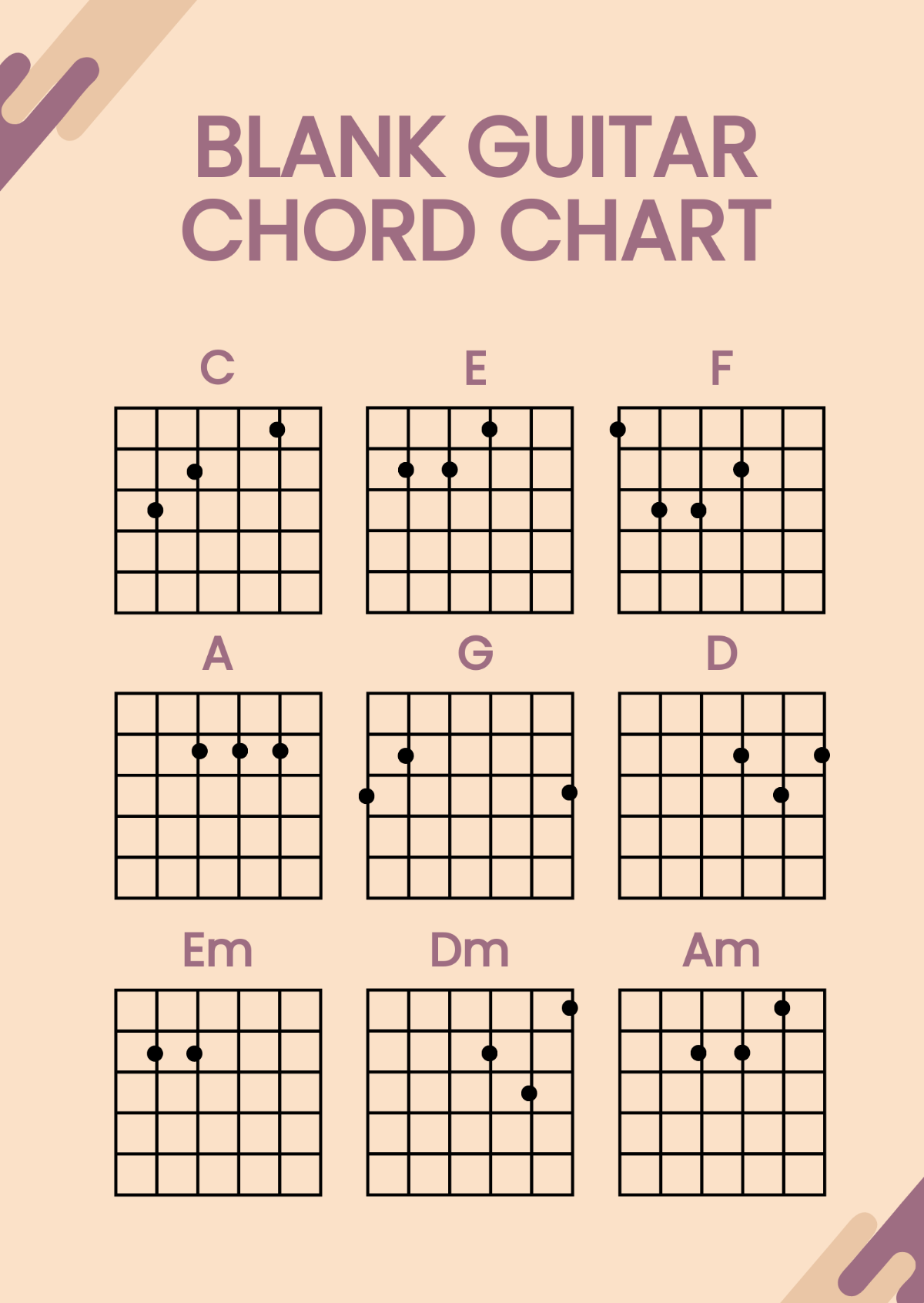 Blank Guitar Chord Charts Printable PDFs KidsPlayMusic
