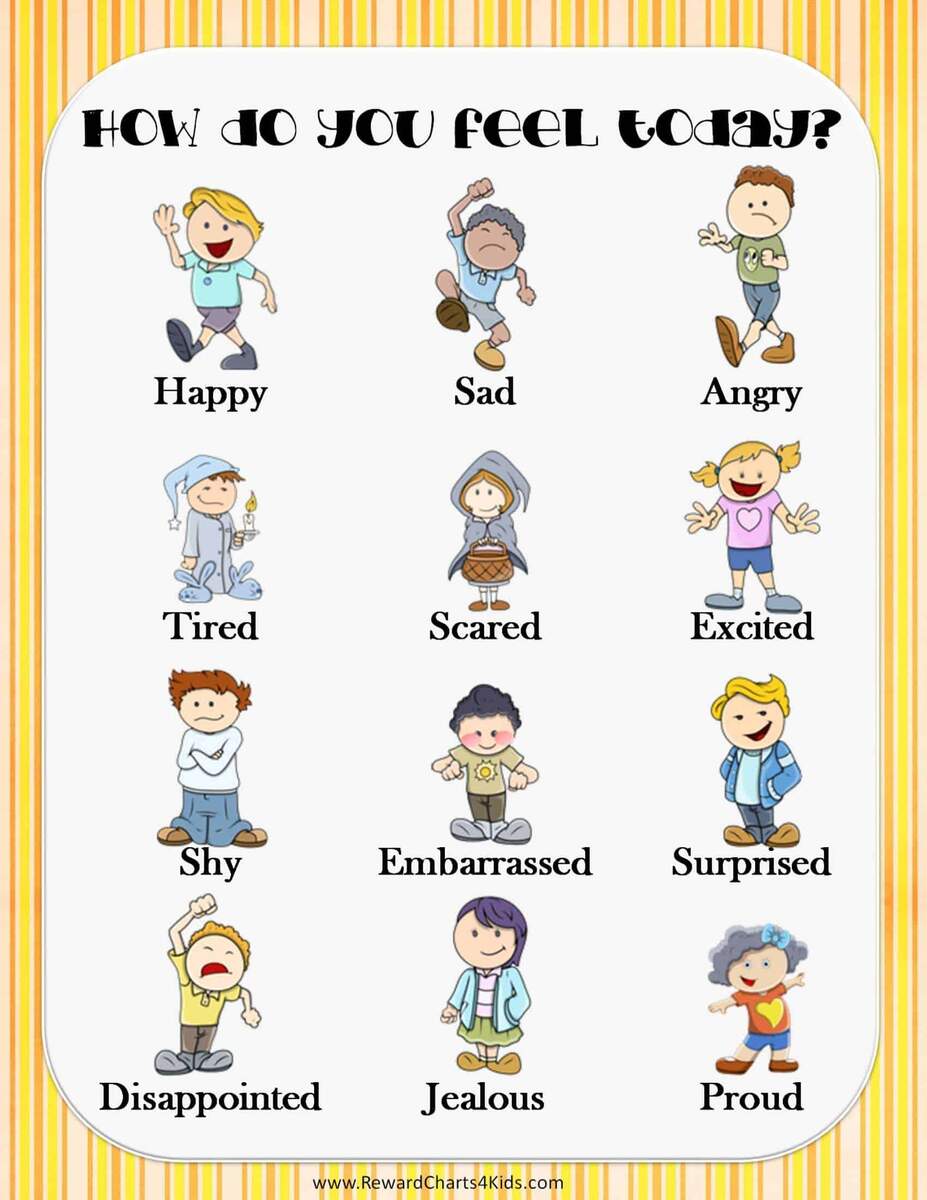 FREE Feeling Chart For Kindergarteners With Photos Free Printable Feelings Chart For Kids The Hollydog Blog