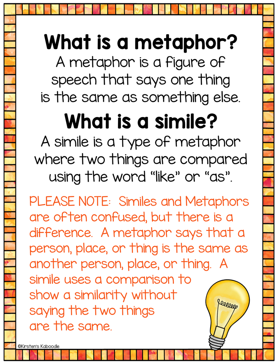 FREE Figurative Language Bell Ringer Warm Ups Made By Teachers Similes And Metaphors Anchor Charts Task Cards And Worksheets Figurative Language Made By Teachers